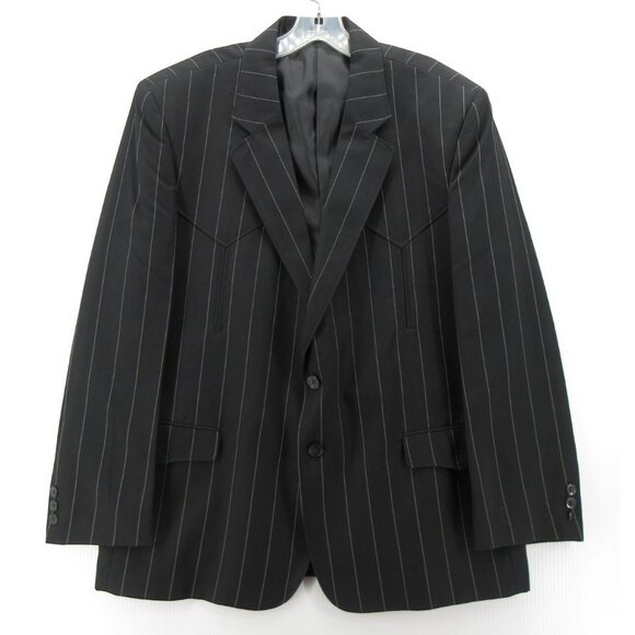 Los Altos Boots Sport Coat 42 Blazer Western Wear Pinstripe Cowboy * - Picture 1 of 13